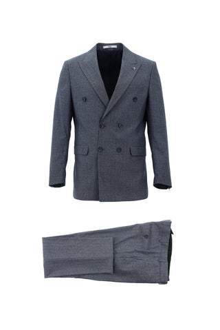  Koyu Mavi  6 Drop Regular Fit Standart Kesim Çizgili Kruvaze Takım Elbise