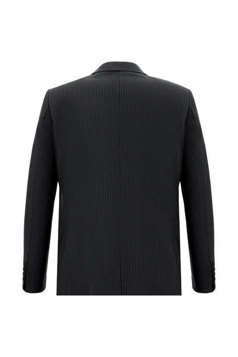 Siyah 7 Drop Super Slim Fit Eksra Dar Kesim Çizgili Takım Elbise