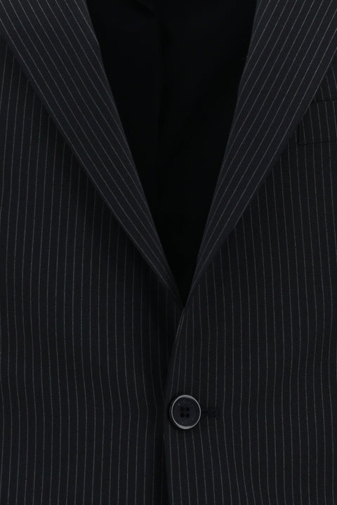 Dark Navy 7 Drop Super Slim Fit Extra Narrow Cut Striped Suit