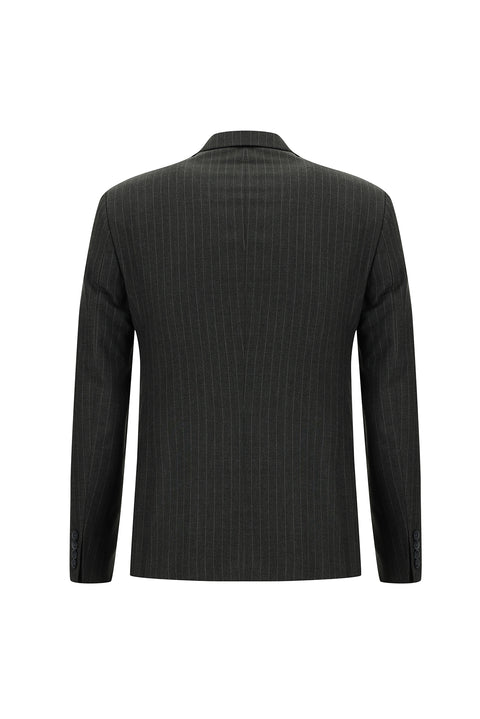 Medium Anthracite 6 Drop Regular Fit Standard Cut Striped Double-Breasted Suit