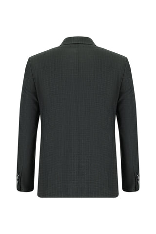  Koyu Füme Slim Fit Dar Kesim Çizgili Kruvaze Takım Elbise