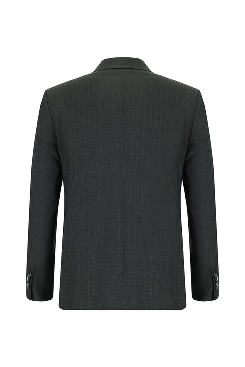 Koyu Füme 7 Drop Slim Fit Dar Kesim Çizgili Kruvaze Takım Elbise