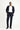 Koyu Lacivert Slim Fit Dar Kesim Çizgili Kruvaze Takım Elbise