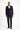 Koyu Lacivert Slim Fit Dar Kesim Çizgili Kruvaze Takım Elbise