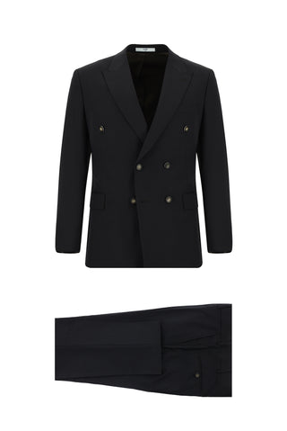  Ac? Kahve 6 Drop Regular Fit Standart Kesim Çizgili Kruvaze Tak?m Elbise-Ki??l?