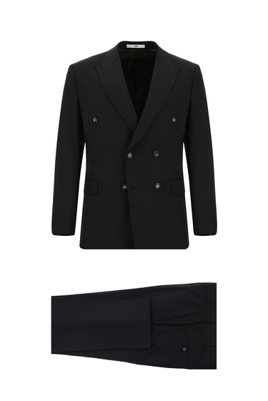 Acı Kahve Regular Fit Çizgili Kruvaze Takım Elbise