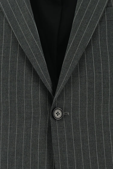  Koyu Füme Slim Fit Dar Kesim Klasik Çizgili Takım Elbise