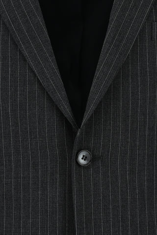  Koyu Antrasit Regular Fit Klasik Çizgili Takım Elbise