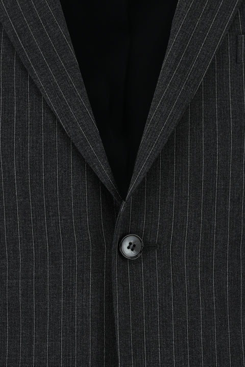 Koyu Antrasit 6 Drop Regular Fit Standart Kesim Çizgili Takım Elbise