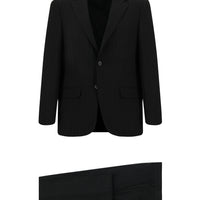 Siyah Relaxed Fit Rahat Kesim Klasik Çizgili Takım Elbise