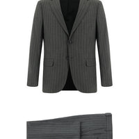 Medium Gray 6 Drop Regular Fit Standard Cut Striped Suit