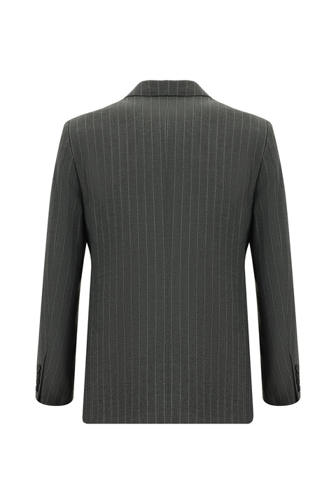 Medium Gray 6 Drop Regular Fit Standard Cut Striped Suit