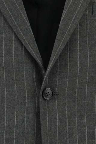  Orta Füme 4 Drop Relaxed Fit Rahat Kesim Çizgili Takım Elbise