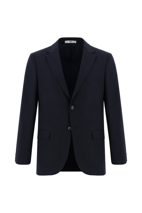 Koyu Lacivert 4 Drop Relaxed Fit Rahat Kesim Çizgili Takım Elbise