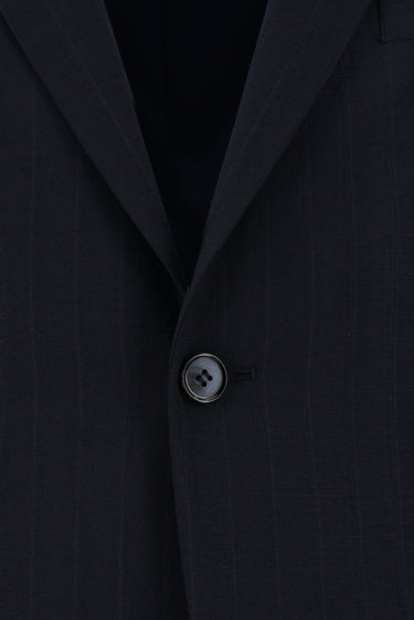  Koyu Lacivert Regular Fit Klasik Çizgili Takım Elbise