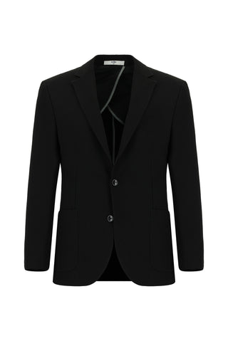  Siyah Slim Fit Dar Kesim Çizgili Beli Lastikli İpli Takım Elbise