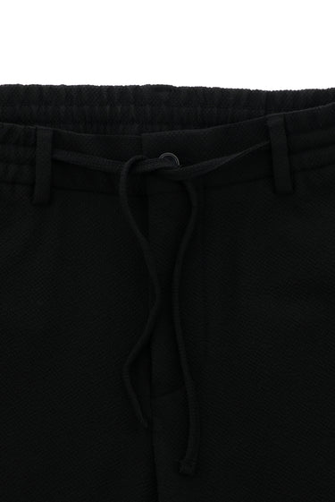 Siyah Slim Fit Dar Kesim Çizgili Beli Lastikli İpli Takım Elbise