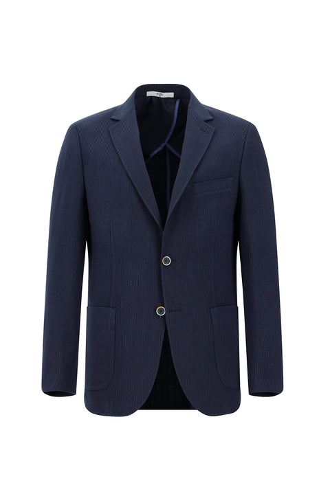 Dark Navy 6 Drop Regular Fit Striped Elastic Waist Drawstring Suit