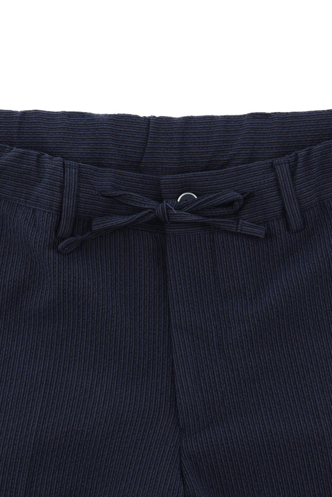 Dark Navy 6 Drop Regular Fit Striped Elastic Waist Drawstring Suit