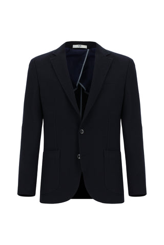  Siyah Lacivert Regular Fit Çizgili Beli Lastikli İpli Takım Elbise