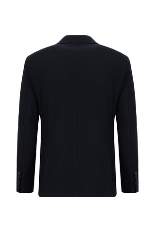  Siyah Lacivert Regular Fit Çizgili Beli Lastikli İpli Takım Elbise