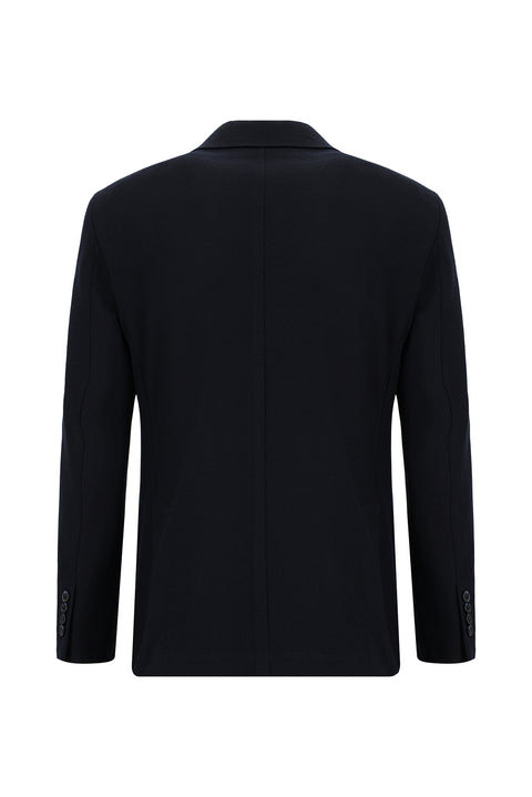 Siyah Lacivert 7 Drop Slim Fit Dar Kesim Çizgili Beli Lastikli İpli Takım Elbise