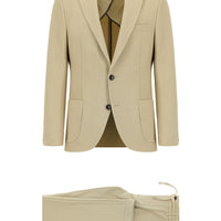 Safari 7 Drop Slim Fit Dar Kesim Çizgili Beli Lastikli İpli Takım Elbise