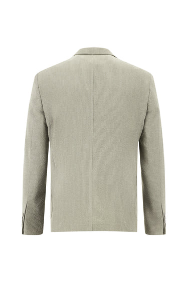  Koyu Bej Slim Fit Dar Kesim Çizgili Beli Lastikli İpli Takım Elbise