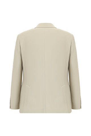  Ekru Slim Fit Dar Kesim Çizgili Beli Lastikli İpli Takım Elbise