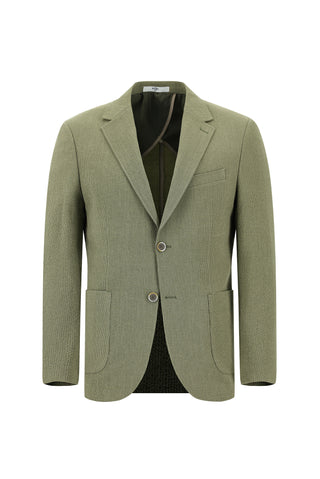  Açık Haki 7 Drop Slim Fit Dar Kesim Çizgili Beli Lastikli İpli Takım Elbise