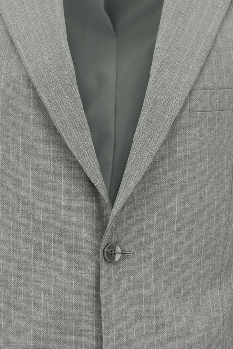 Orta Gri 4 Drop Relaxed Fit Rahat Kesim Çizgili Takım Elbise