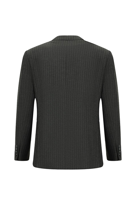 Koyu Füme 4 Drop Relaxed Fit Rahat Kesim Çizgili Takım Elbise