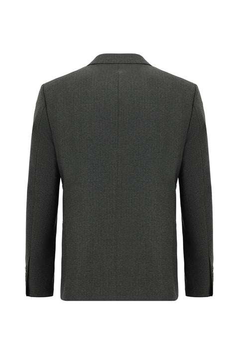 Koyu Füme 6 Drop Regular Fit Standart Kesim Çizgili Kruvaze Takım Elbise