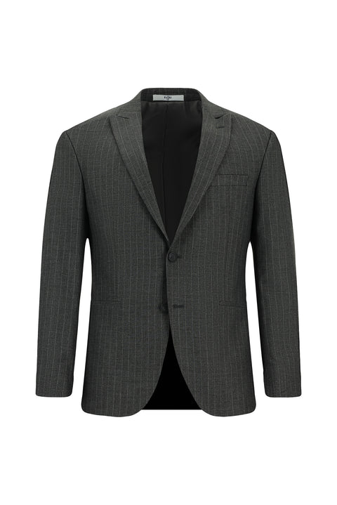 Koyu Füme 7 Drop Super Slim Fit Eksra Dar Kesim Çizgili Takım Elbise