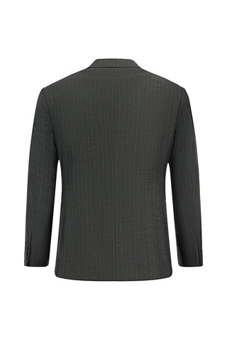  Koyu Füme 7 Drop Super Slim Fit Eksra Dar Kesim Çizgili Klasik Takım Elbise