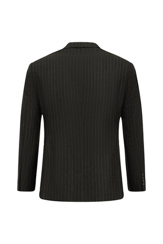  Koyu Antrasit Super Slim Fit Ekstra Dar Kesim Çizgili Klasik Takım Elbise