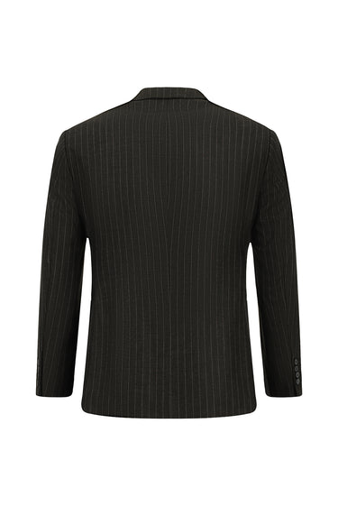  Koyu Antrasit Super Slim Fit Ekstra Dar Kesim Çizgili Klasik Takım Elbise