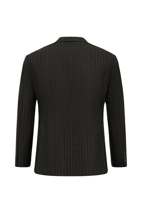 Koyu Antrasit 7 Drop Super Slim Fit Eksra Dar Kesim Çizgili Takım Elbise