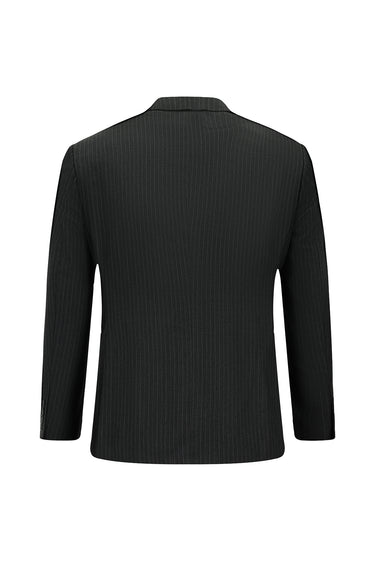  Koyu Füme Slim Fit Dar Kesim Çizgili Klasik Takım Elbise