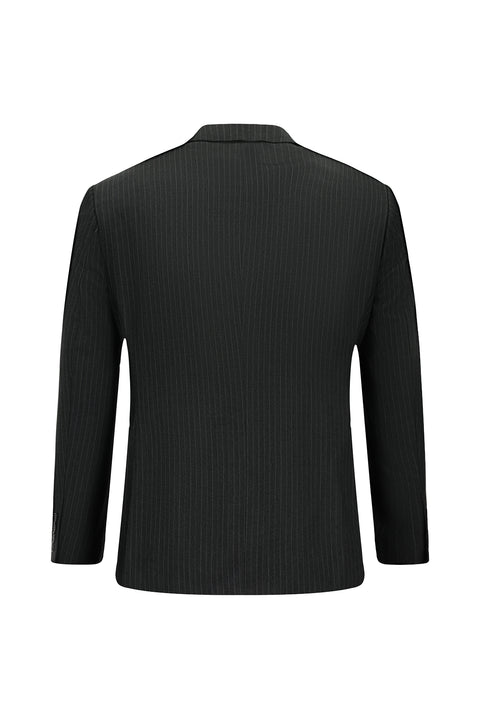 Koyu Füme 7 Drop Slim Fit Dar Kesim Çizgili Takım Elbise