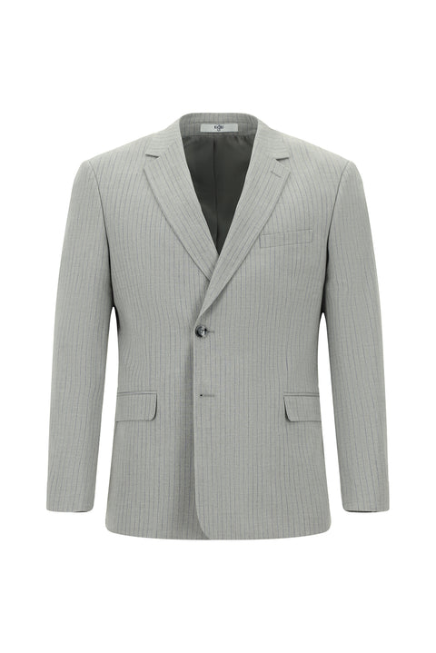 Orta Gri 6 Drop Regular Fit Standart Kesim Çizgili Kruvaze Takım Elbise