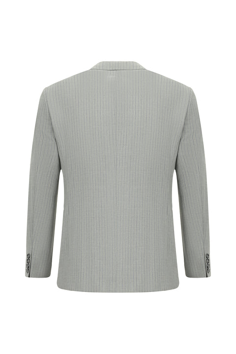 Orta Gri 6 Drop Regular Fit Standart Kesim Çizgili Kruvaze Takım Elbise