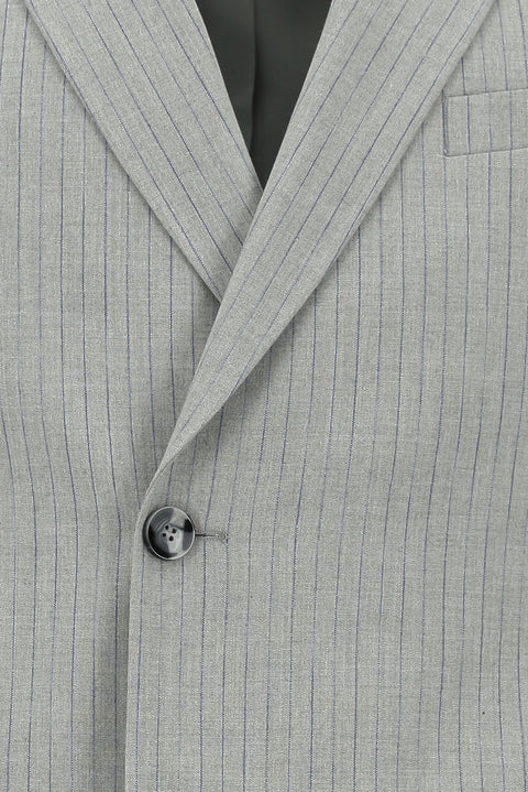 Orta Gri 6 Drop Regular Fit Standart Kesim Çizgili Kruvaze Takım Elbise