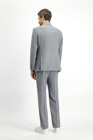  Orta Gri Regular Fit Çizgili Takım Elbise