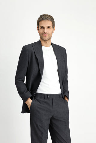  Koyu Antrasit Regular Fit Çizgili Takım Elbise