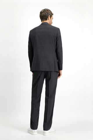  Koyu Antrasit Regular Fit Çizgili Takım Elbise