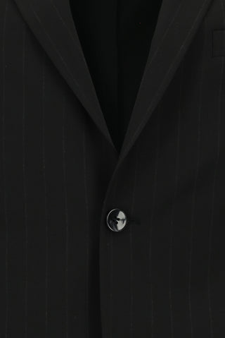  Siyah Klasik Çizgili Takım Elbise