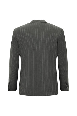  Koyu Füme Klasik Çizgili Takım Elbise