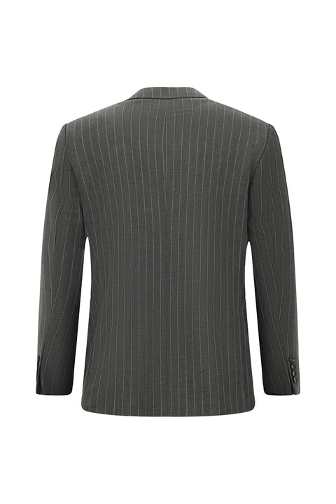 Koyu Füme 4 Drop Relaxed Fit Rahat Kesim Çizgili Takım Elbise