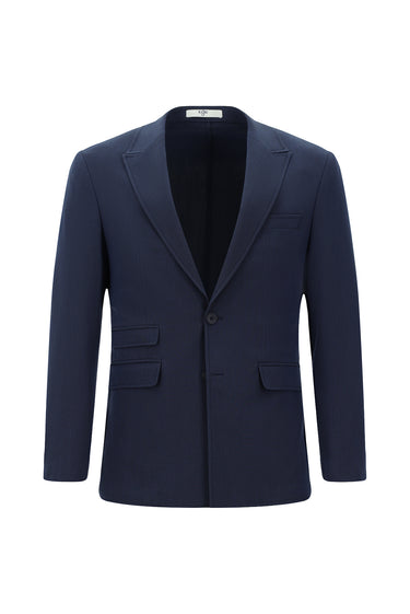  Orta Lacivert Super Slim Fit Ekstra Dar Kesim Çizgili Takım Elbise